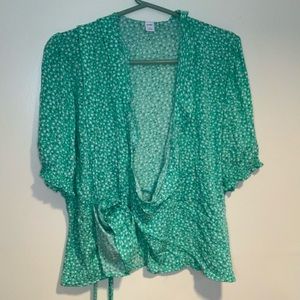Old navy green wrap around top